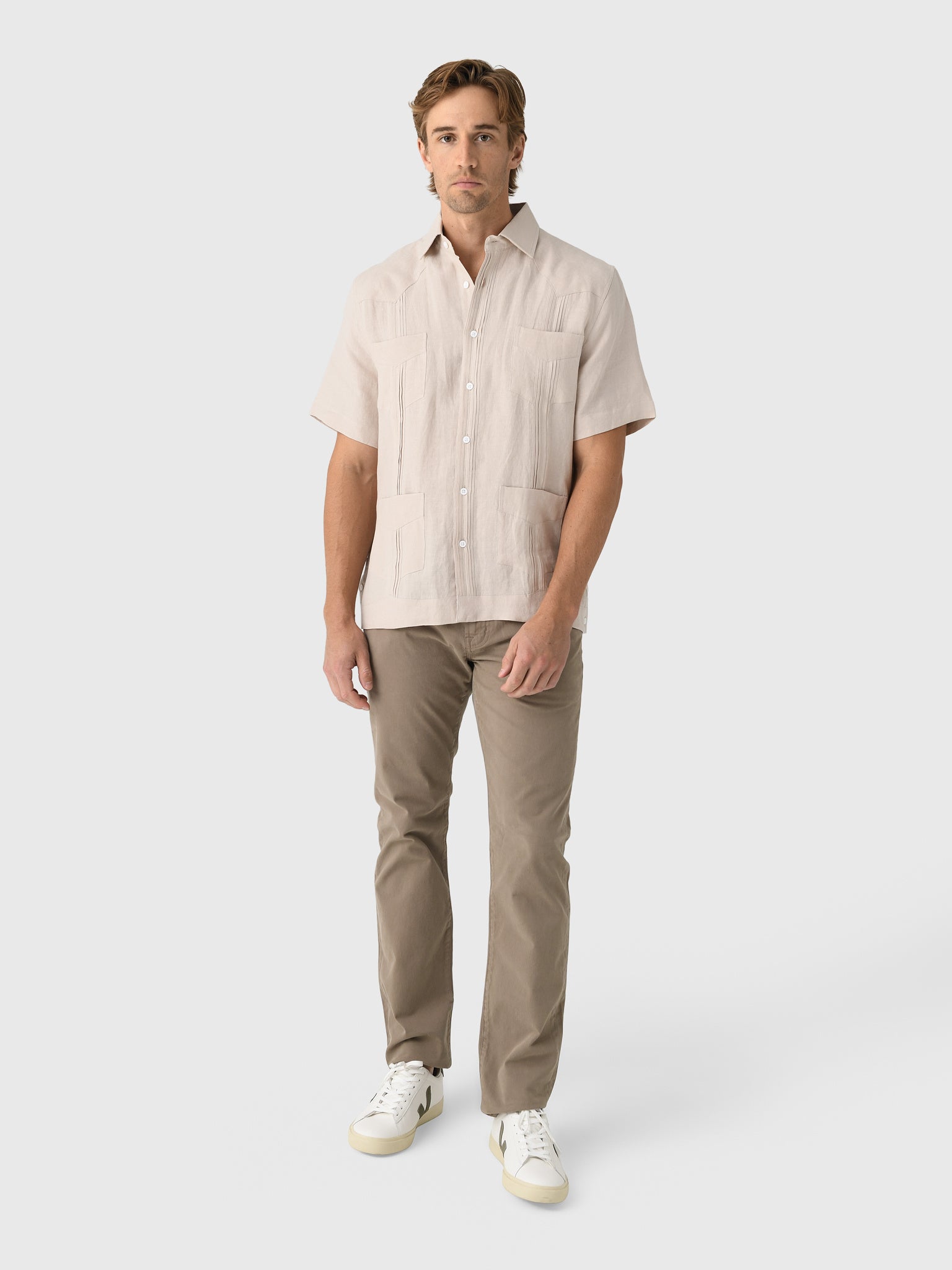 Centuria Men's Short Sleeve Linen Guayabera Shirt – Saint Bernard