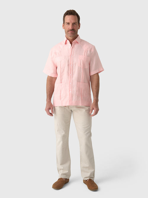 Centuria Men's Short Sleeve Linen Guayabera Shirt