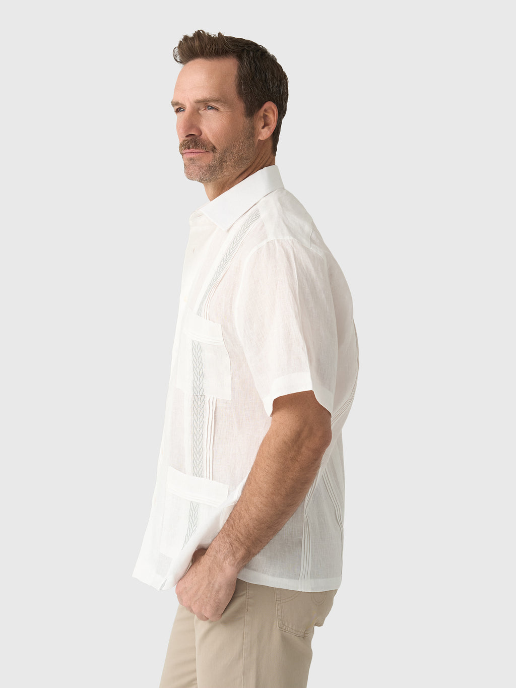 Centuria Men's Short Sleeve Linen Guayabera Shirt - Saint Bernard
