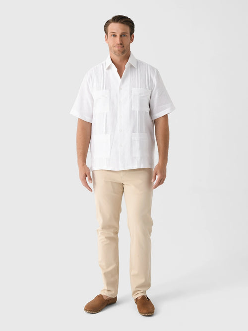 Centuria Men's Short Sleeve Linen Guayabera Shirt