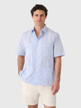 Centuria Men's Short Sleeve Cotton Check Guayabera Shirt - Saint Bernard