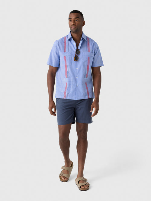 Centuria Men's Short Sleeve Cotton Gingham Guayabera Shirt