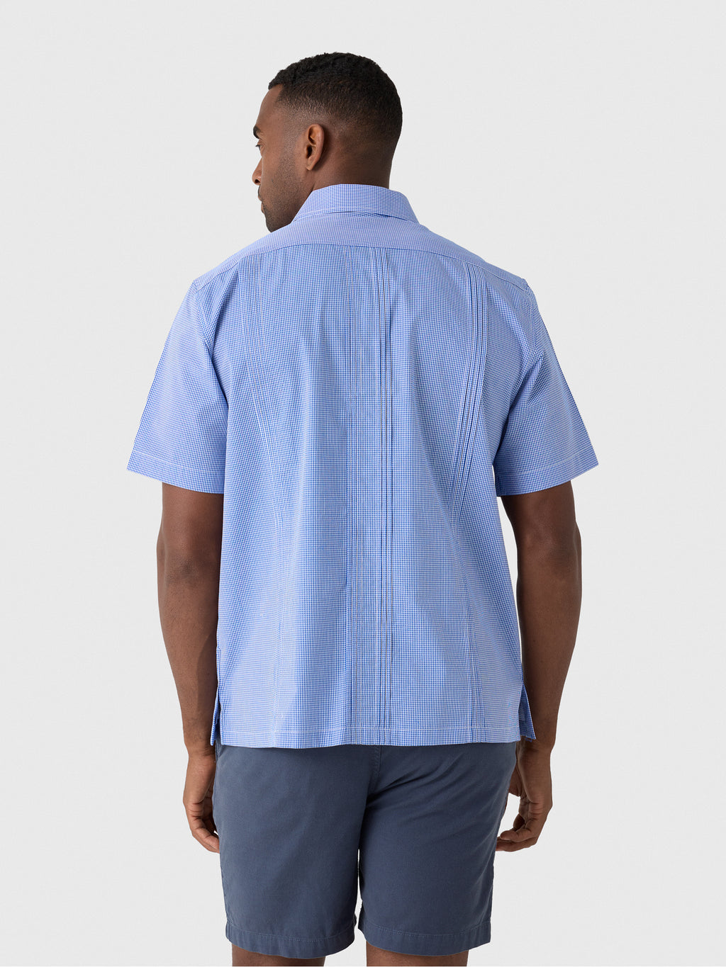 Centuria Men's Short Sleeve Cotton Gingham Guayabera Shirt - Saint Bernard