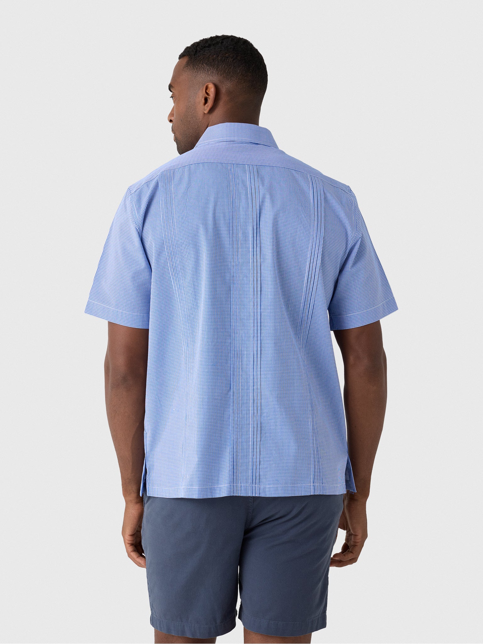 Centuria Men's Short Sleeve Cotton Gingham Guayabera Shirt - Saint Bernard