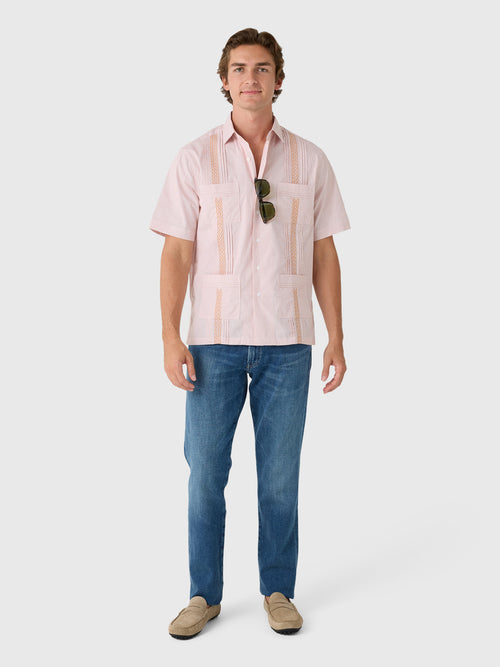 Centuria Men's Short Sleeve Cotton Check Guayabera Shirt - Saint Bernard