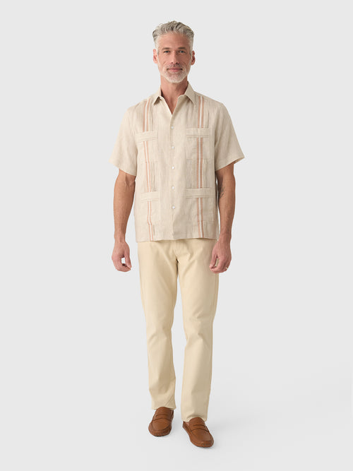 Centuria Men's Short Sleeve Linen Guayabera Shirt
