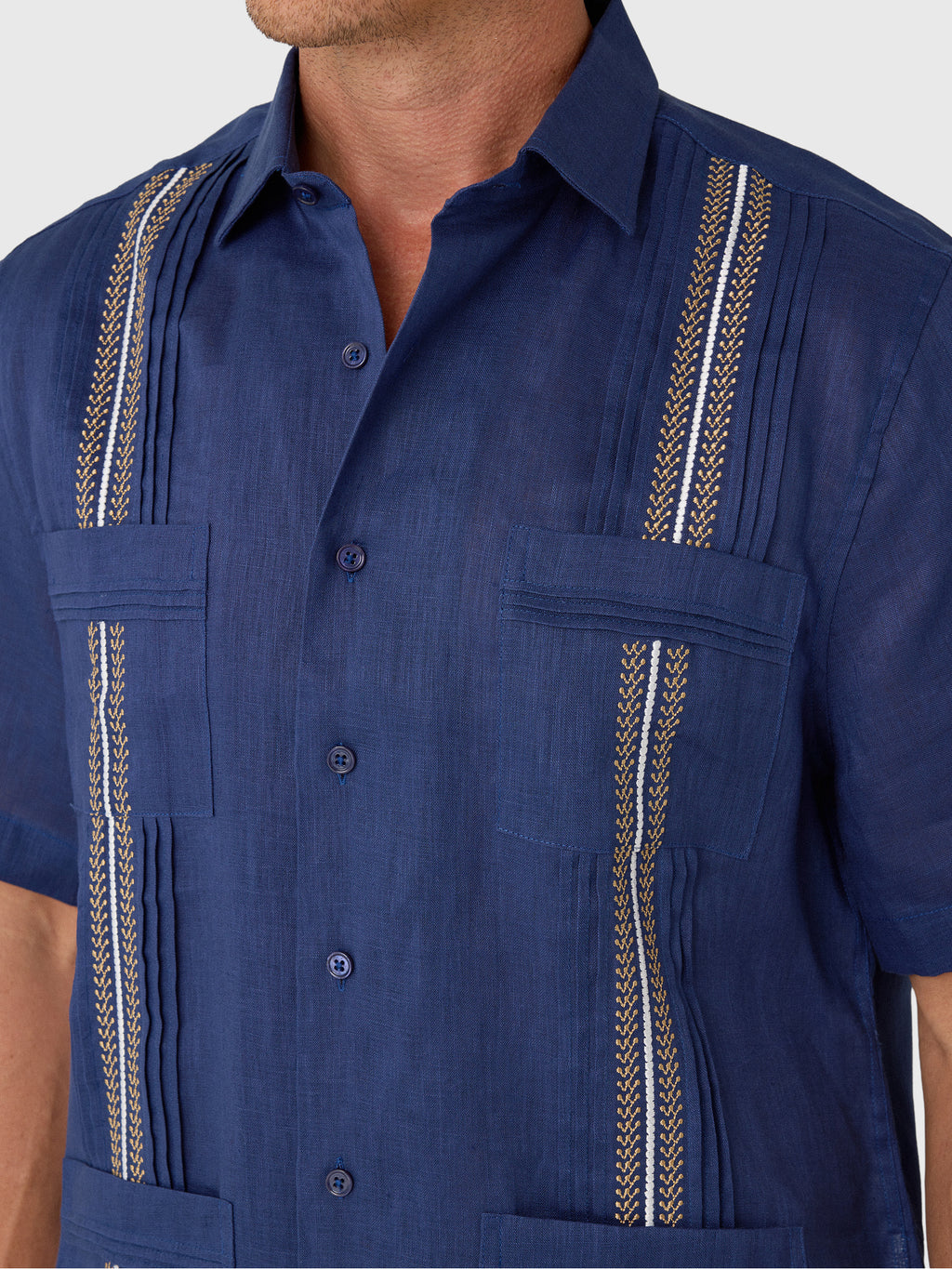 Centuria Men's Short Sleeve Linen Guayabera Shirt - Saint Bernard