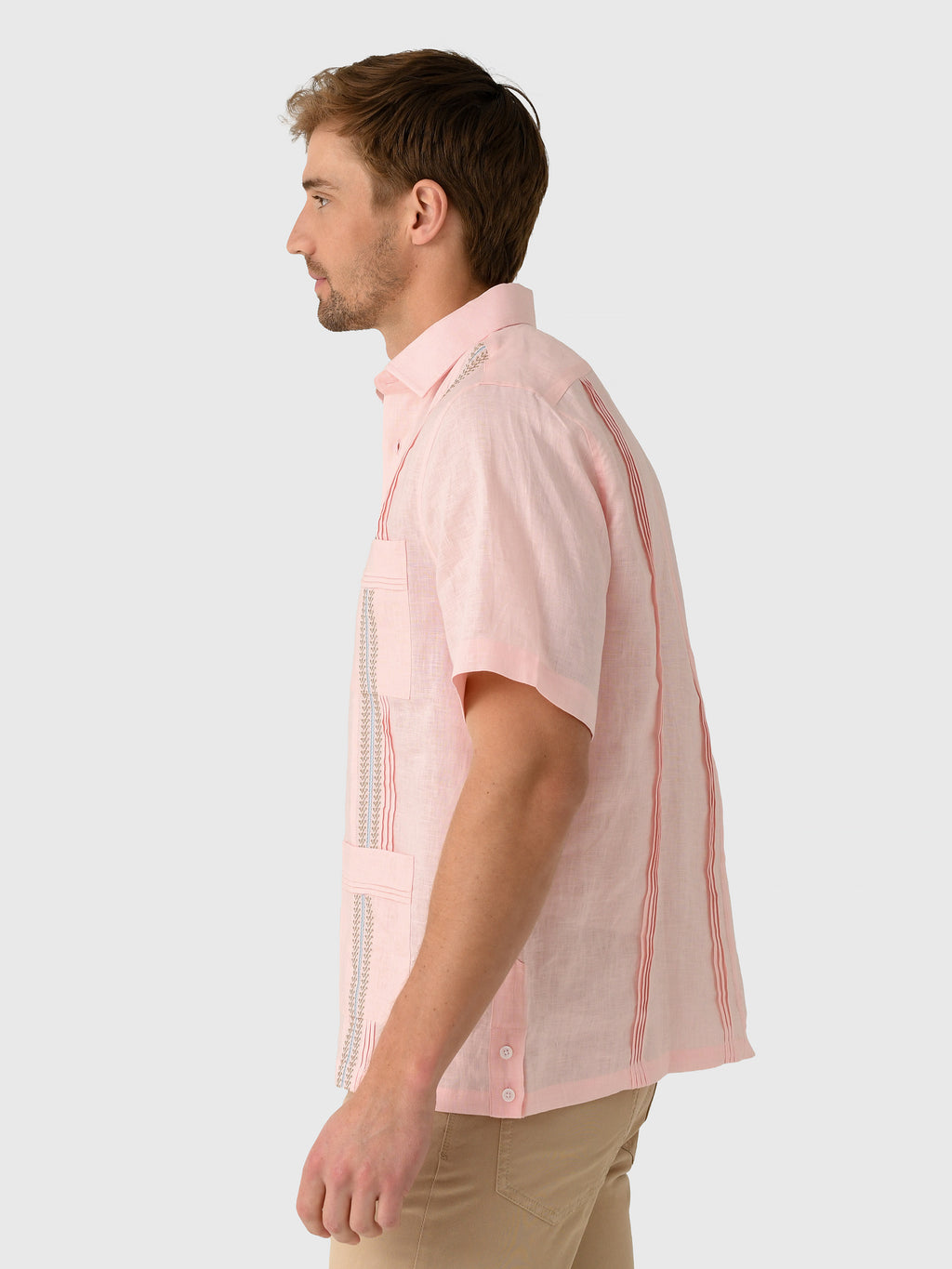 Centuria Men's Short Sleeve Linen Guayabera Shirt - Saint Bernard