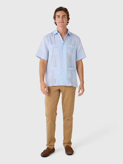 Centuria Men's Short Sleeve Linen Guayabera Shirt