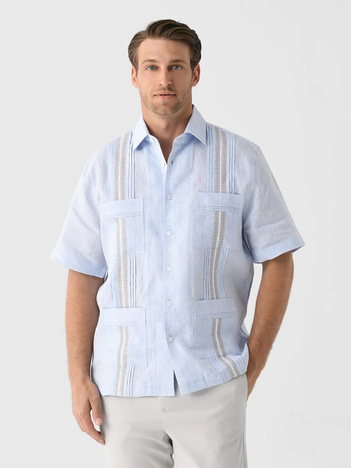 Centuria Men's Short Sleeve Linen Guayabera Shirt - Saint Bernard