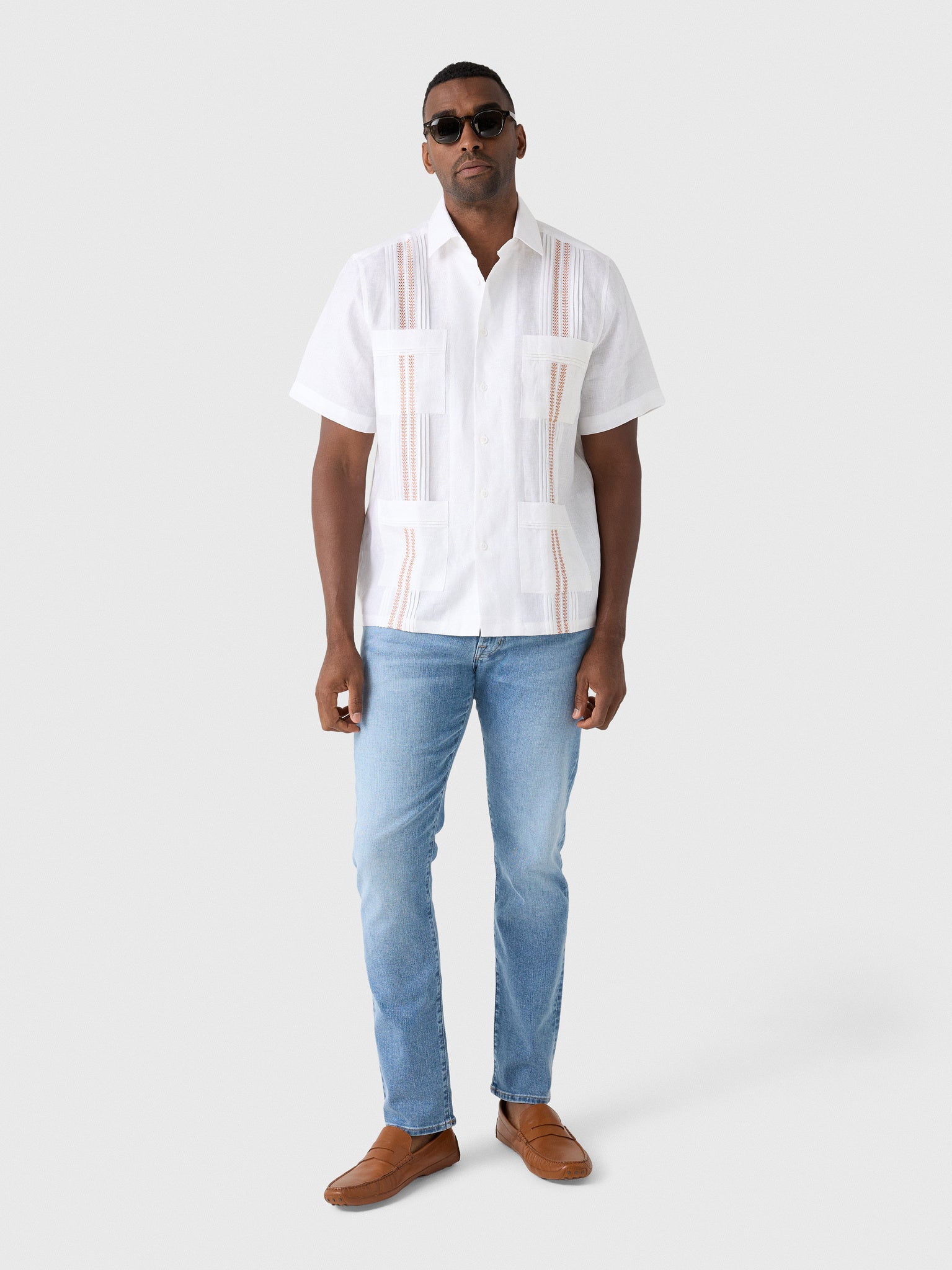 Centuria Men's Short Sleeve Linen Guayabera Shirt - Saint Bernard