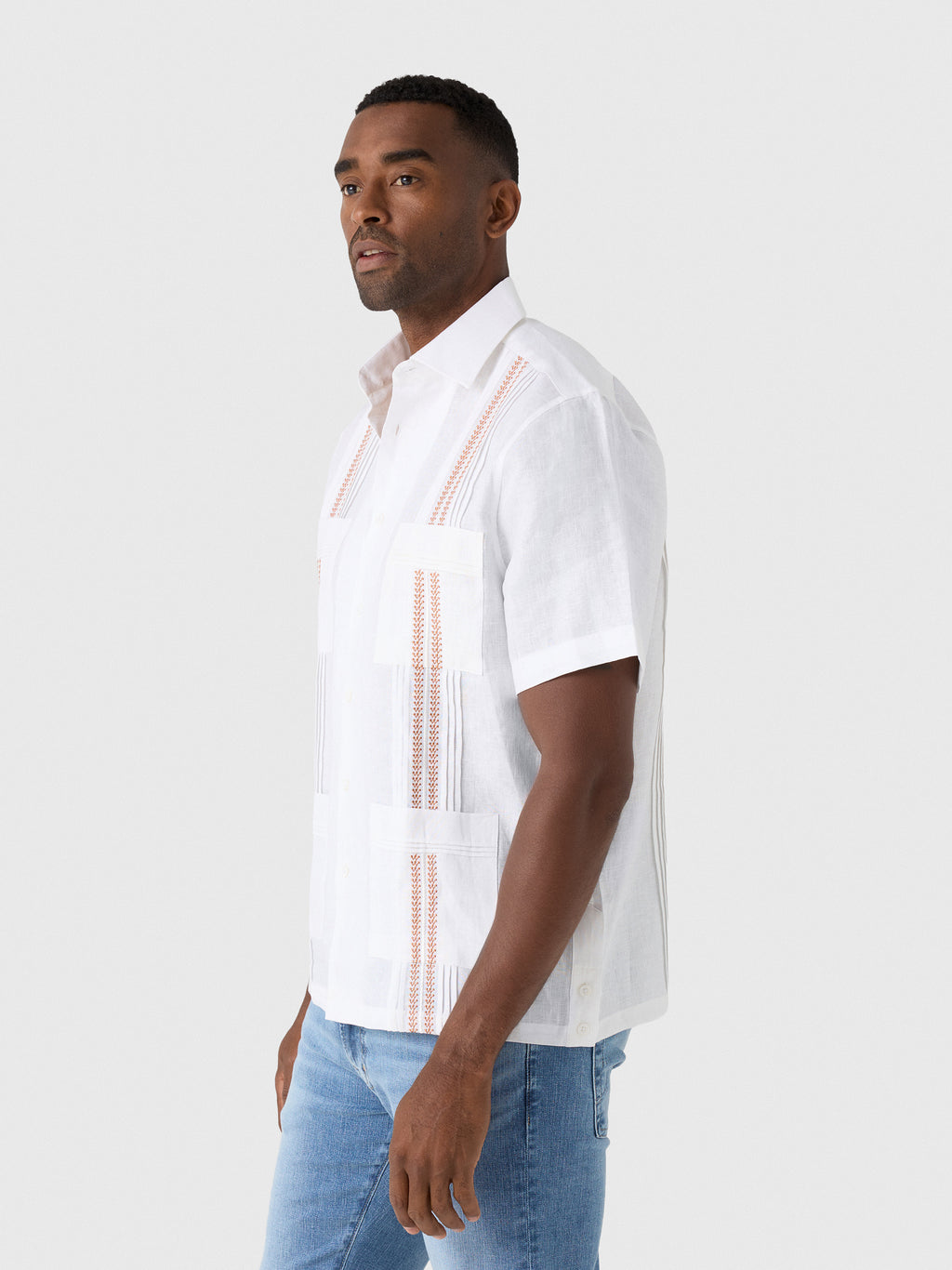 Centuria Men's Short Sleeve Linen Guayabera Shirt - Saint Bernard