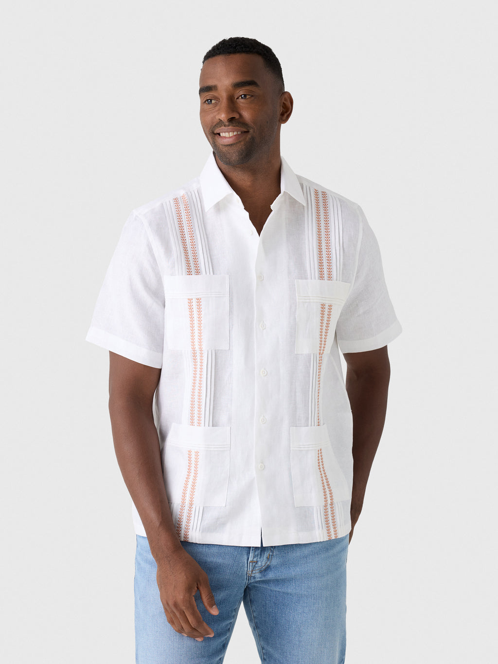 Centuria Men's Short Sleeve Linen Guayabera Shirt - Saint Bernard
