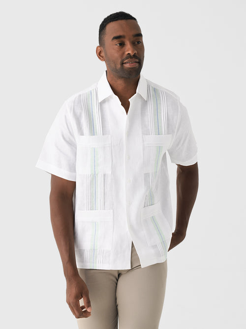 Centuria Men's Short Sleeve Linen Guayabera Shirt