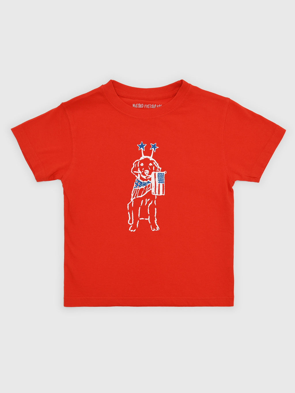 Mustard & Ketchup Kids Boys' Short Sleeve Patriotic Dog T-Shirt - Saint Bernard