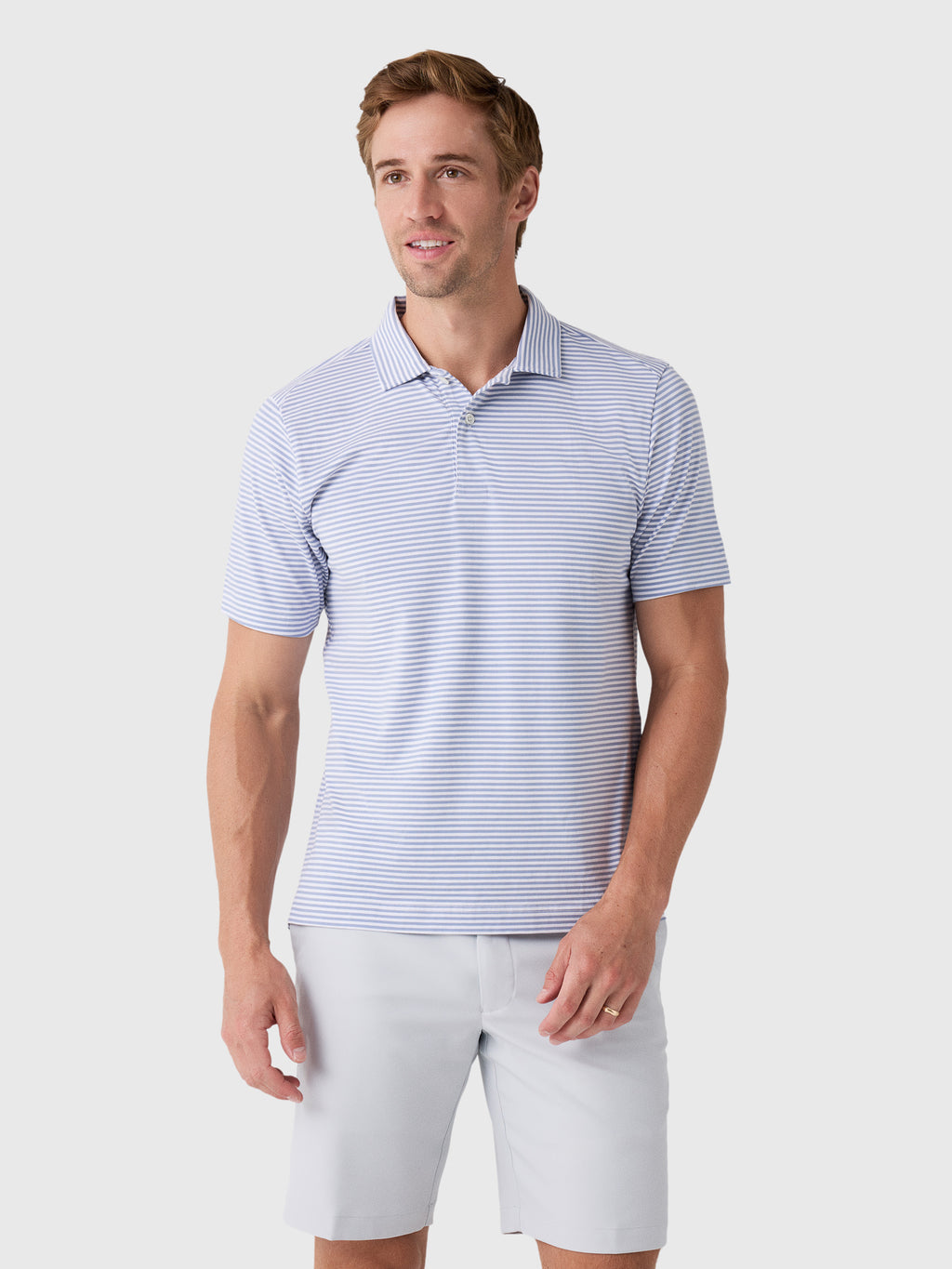 Technically Golf Men's Shoulder Season Stripe Polo