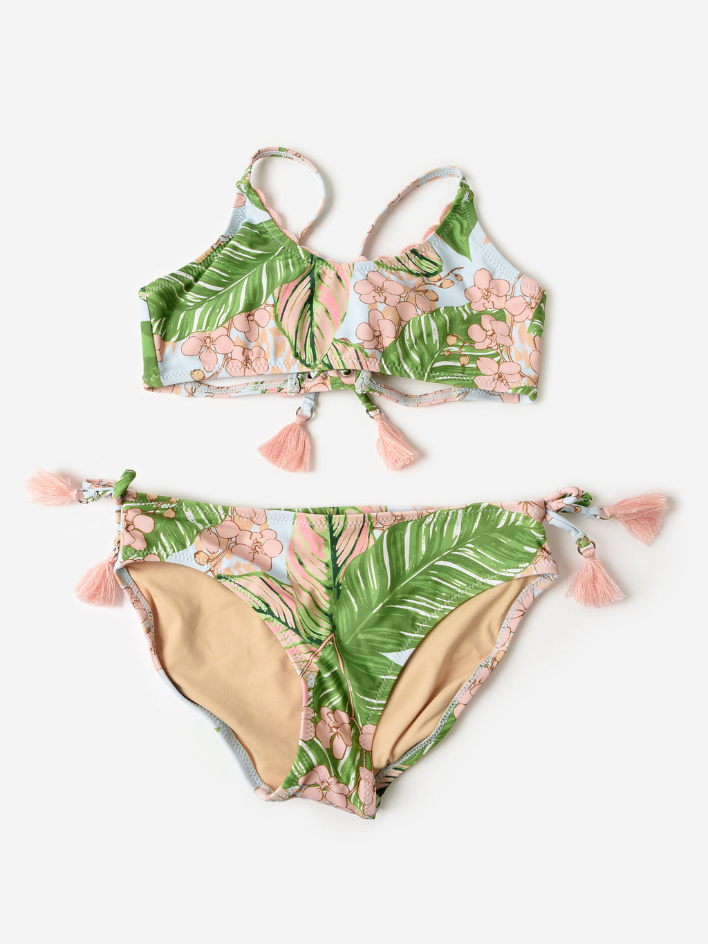 Shade Critters Girls' Crochet Trim Bikini - Saint Bernard