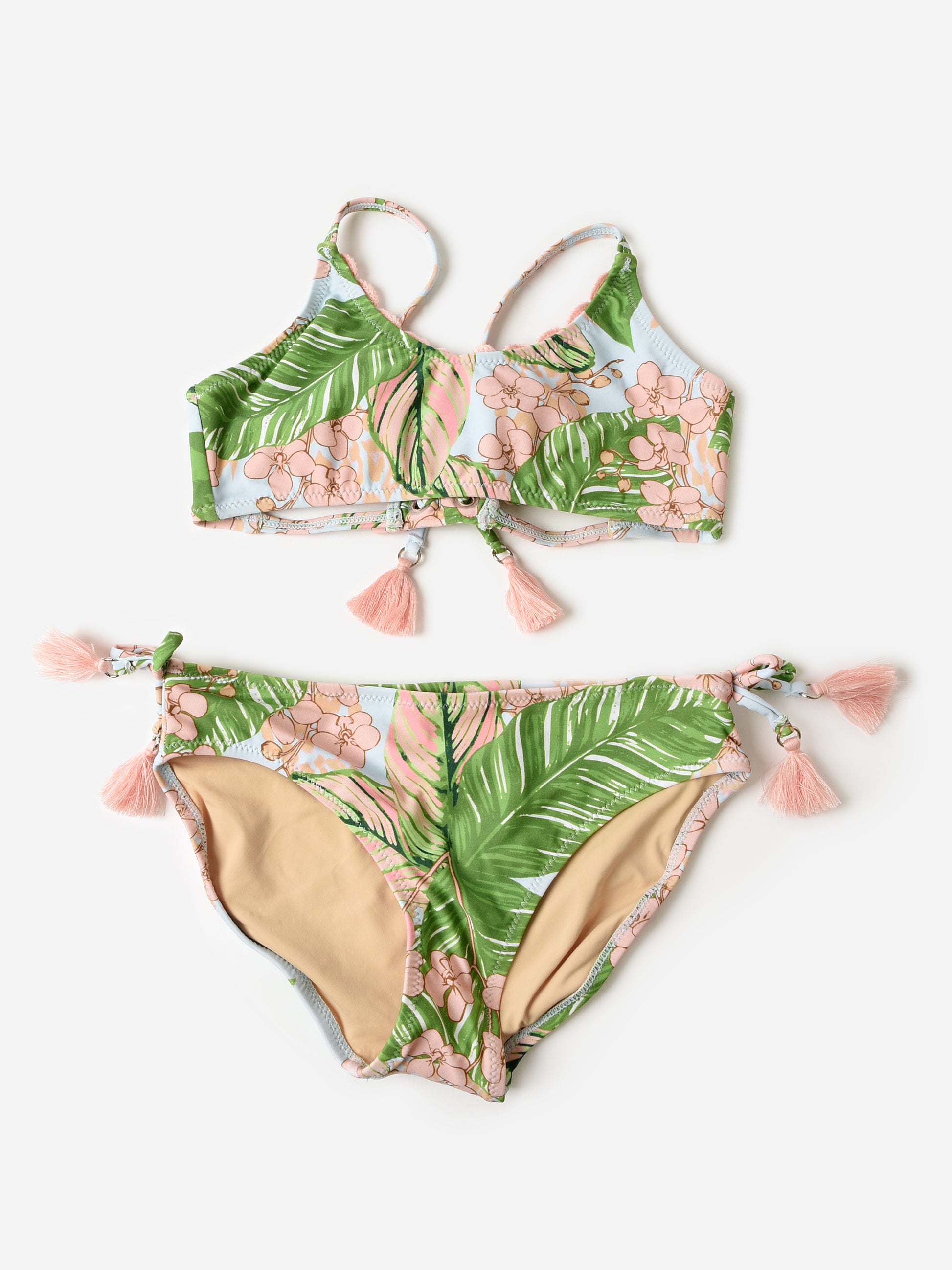 Shade Critters Girls' Crochet Trim Bikini - Saint Bernard