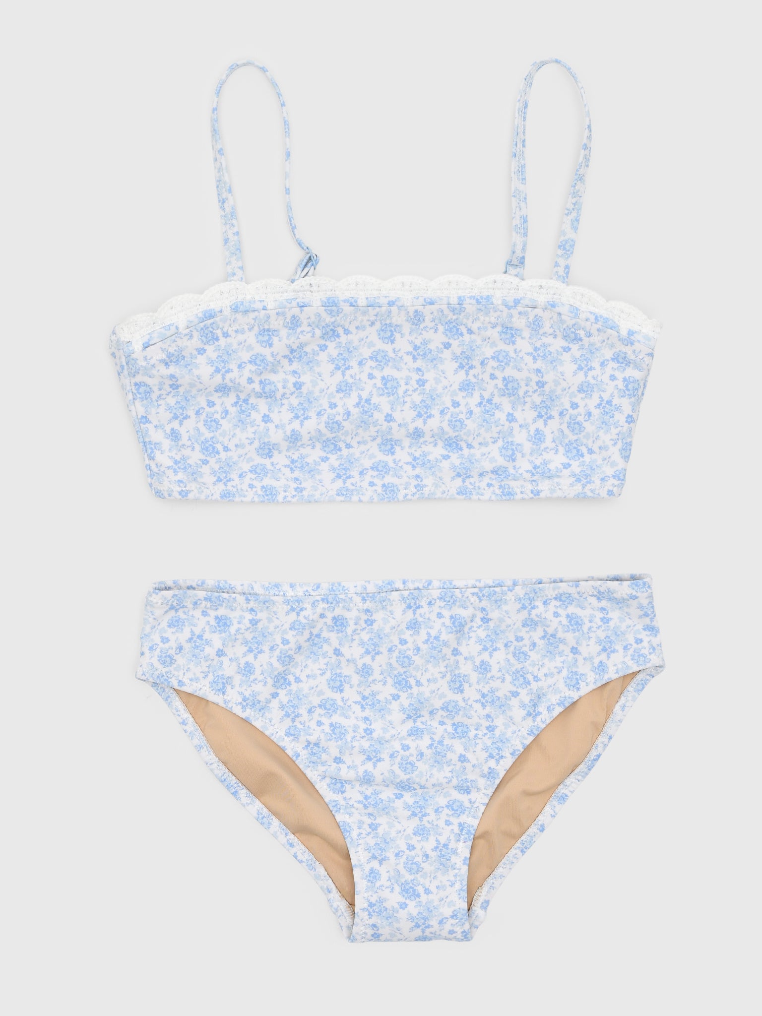 Shade Critters Girls' Coastal Garden Crochet Trim Bikini Set - Saint Bernard