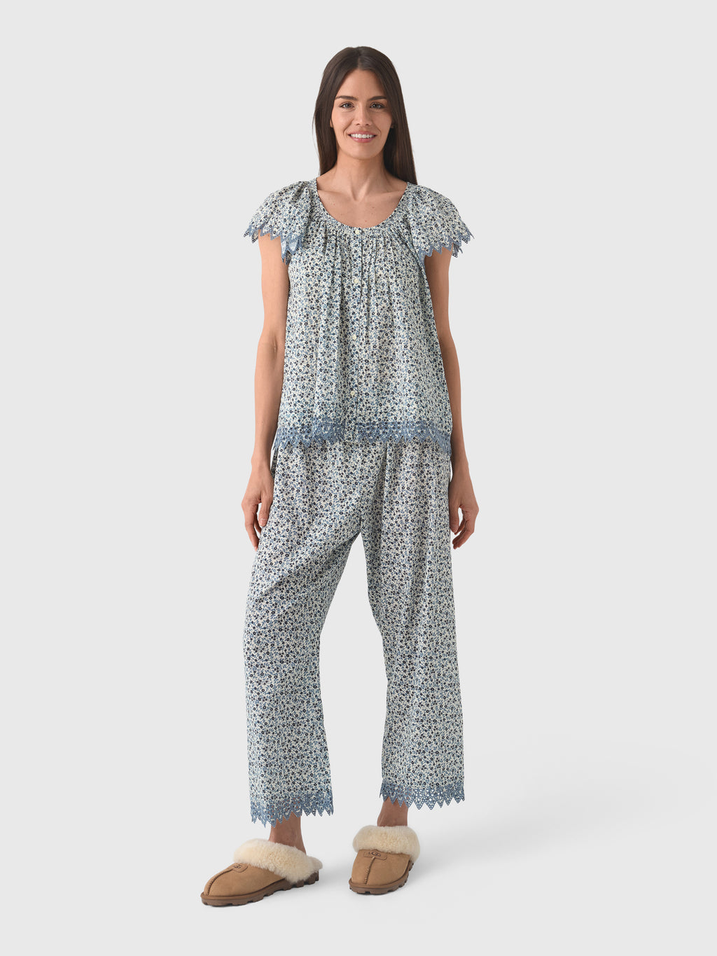 The Great Women's The Flutter Sleeve Eyelet Top - Saint Bernard