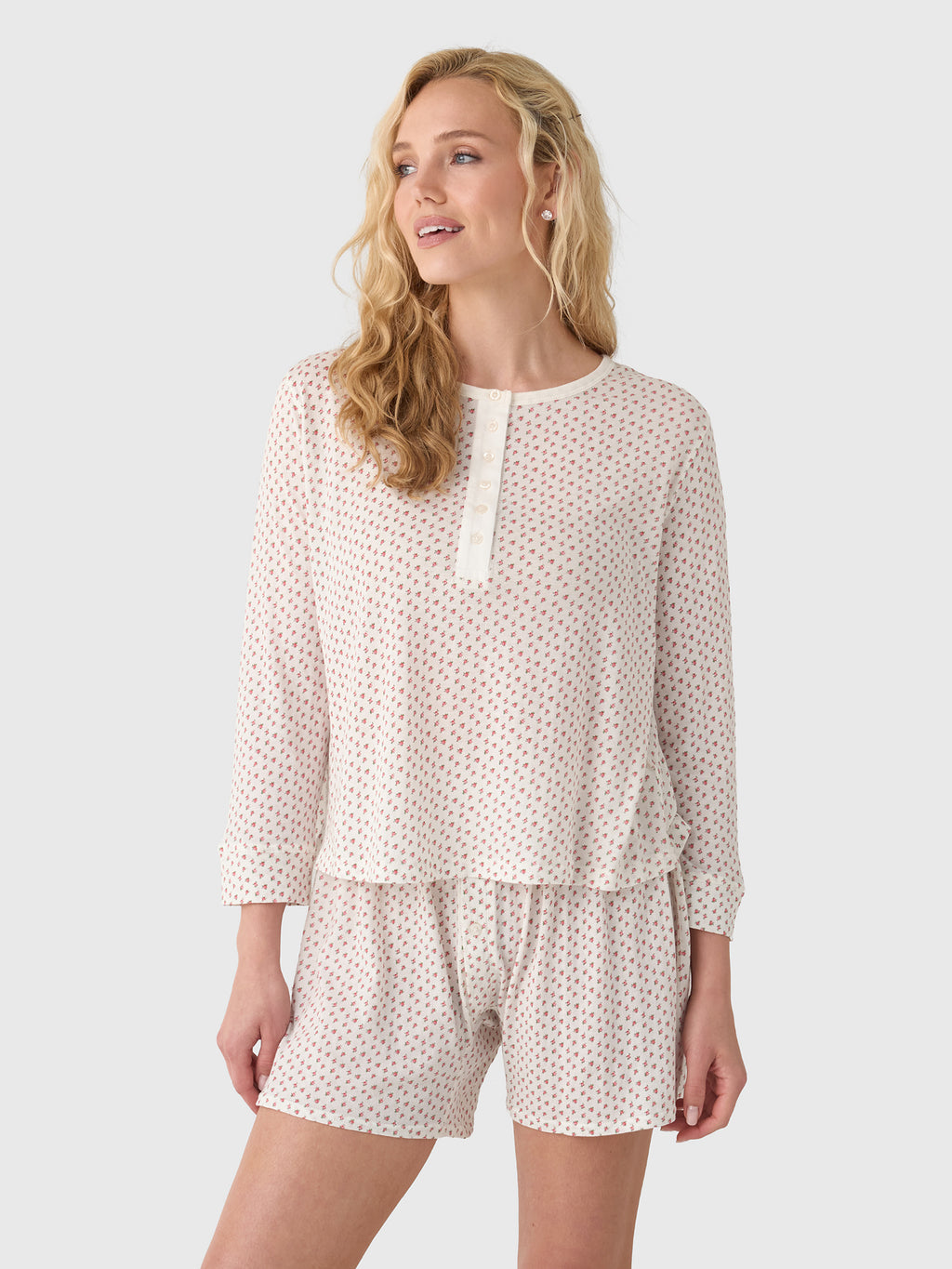 The Great Women's The Crop Sleep Henley - Saint Bernard