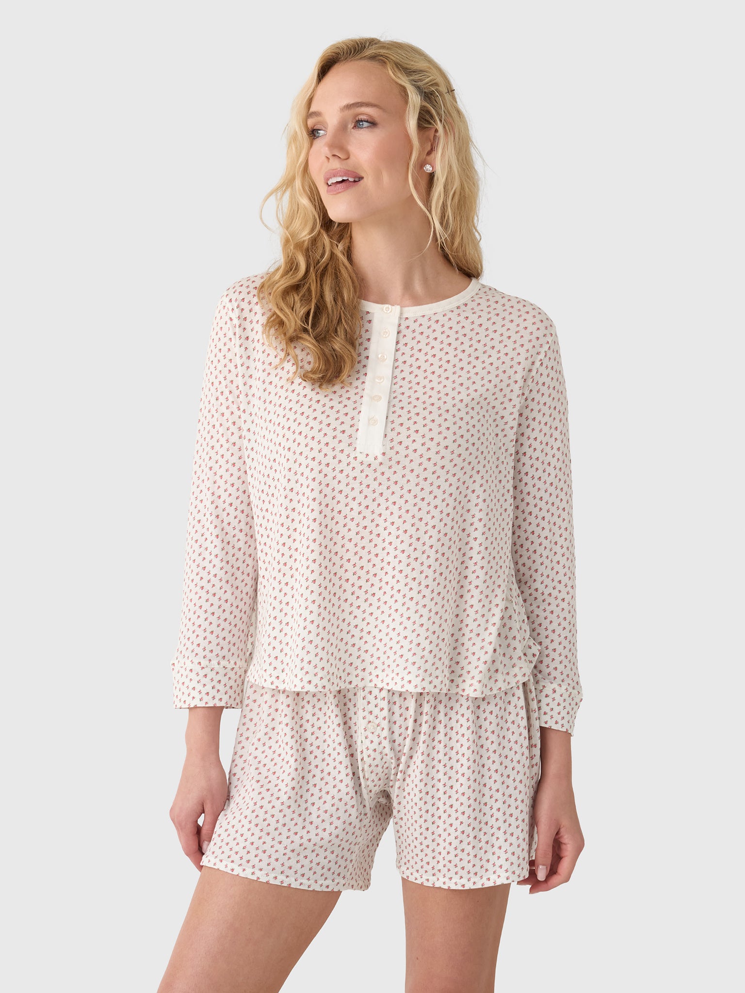 The Great Women's The Crop Sleep Henley - Saint Bernard