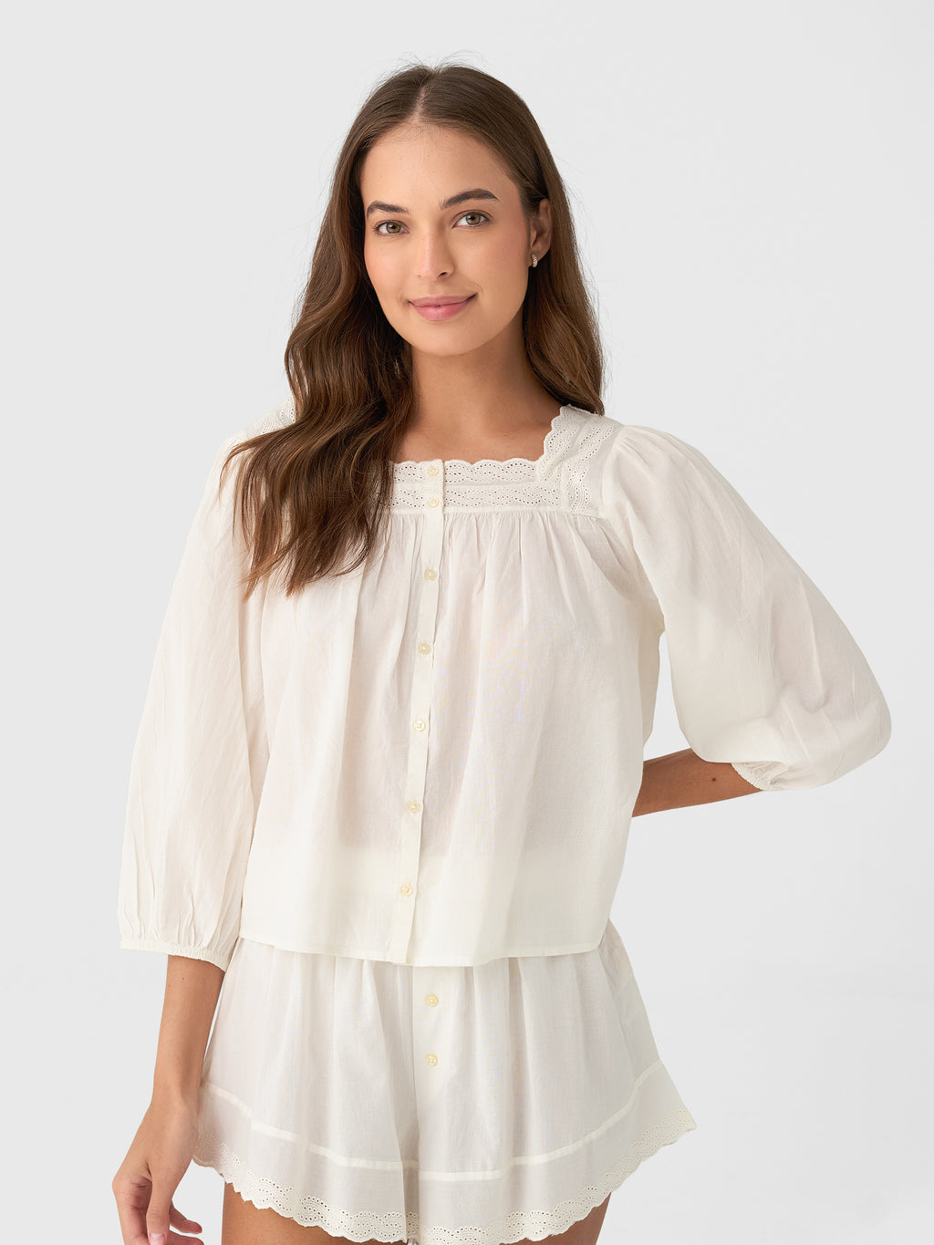 The Great Women's The Eyelet Button Sleep Top - Saint Bernard