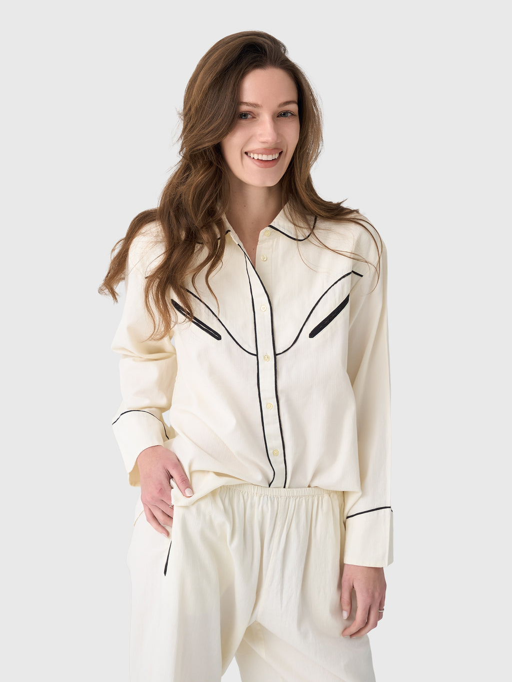 The Great Women's The Flannel Western Pajama Shirt - Saint Bernard