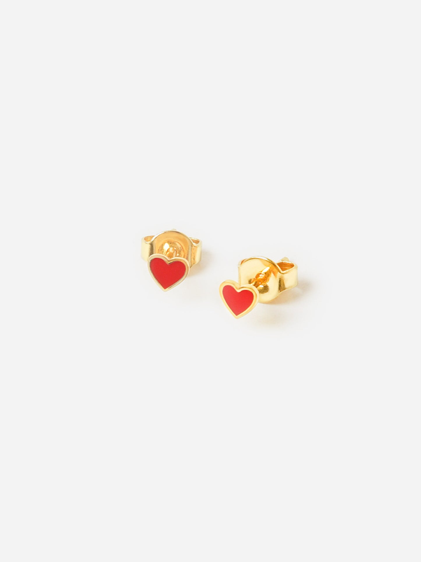 TAI Enamel Heart Stud Earrings - Saint Bernard
