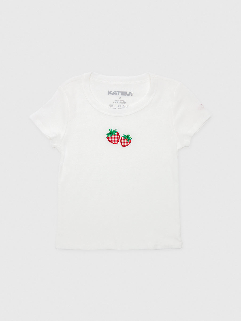 Katie J NYC Girls' Strawberry Gingham Tee - Saint Bernard