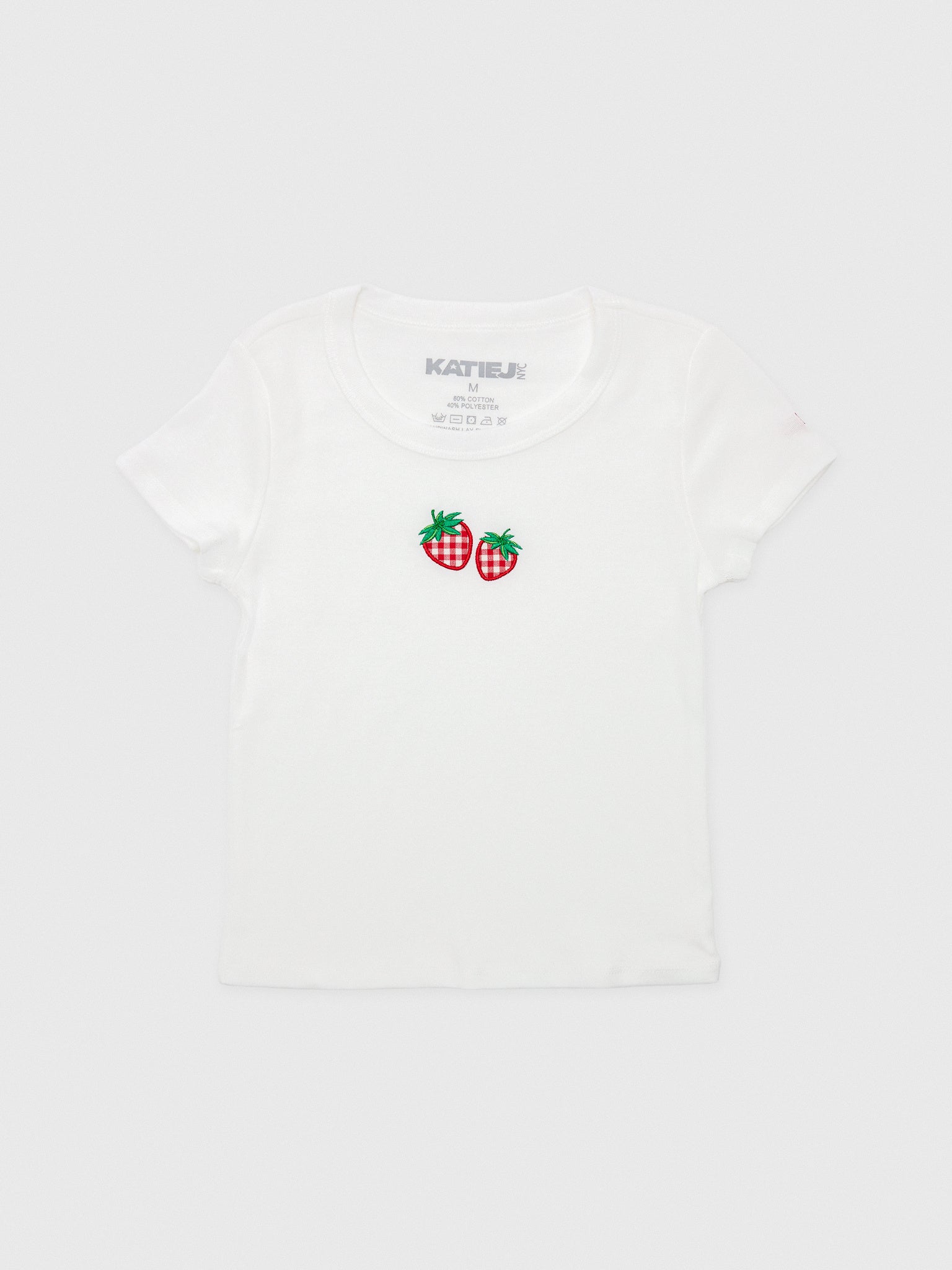 Katie J NYC Girls' Strawberry Gingham Tee - Saint Bernard
