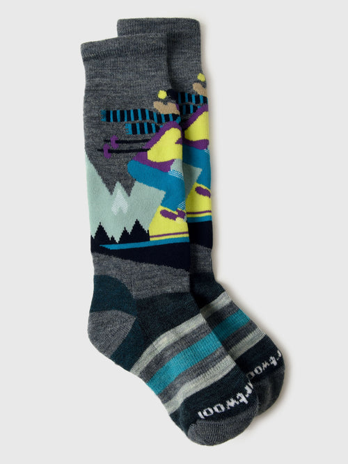 Smartwool Kids' Wintersport Full Cushion Mountain Moose Pattern OTC Socks