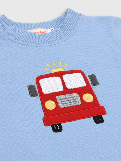 Luigi Boys' Fire Truck Sweatshirt - Saint Bernard