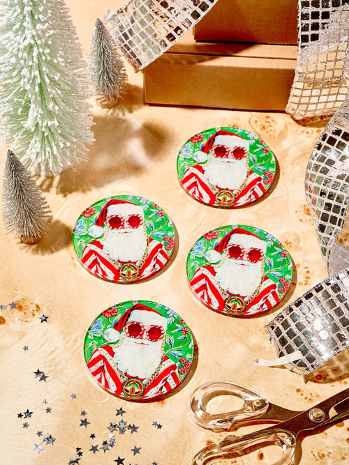 Tart By Taylor Swanky Santa Set of 4 Coasters
