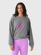 Aviator Nation Women's Bolt Fade Relaxed Crew Sweatshirt - Saint Bernard