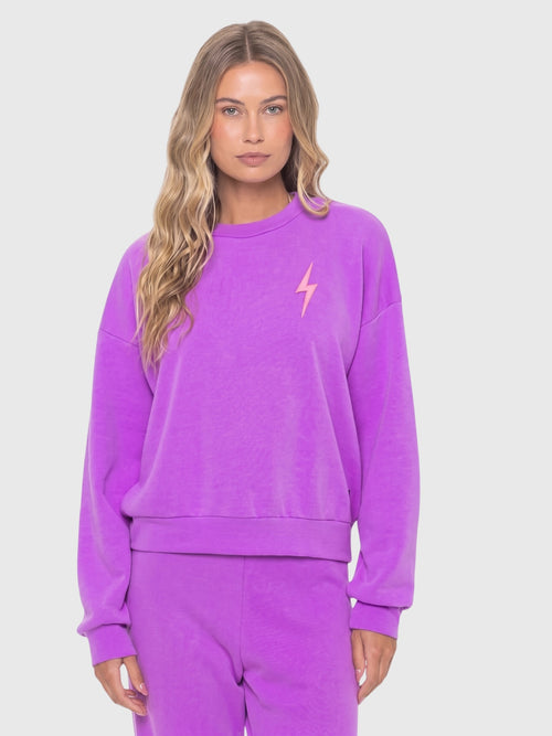 Aviator Nation Women's Bolt Stitch Relaxed Crew Sweatshirt