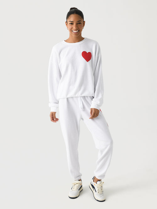 Aviator Nation Women's Heart Stitch Crew Sweatshirt