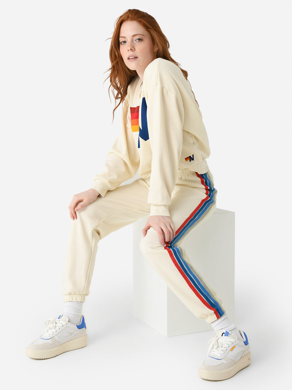 Aviator Nation Women's Logo Relaxed Crew Sweatshirt - Saint Bernard