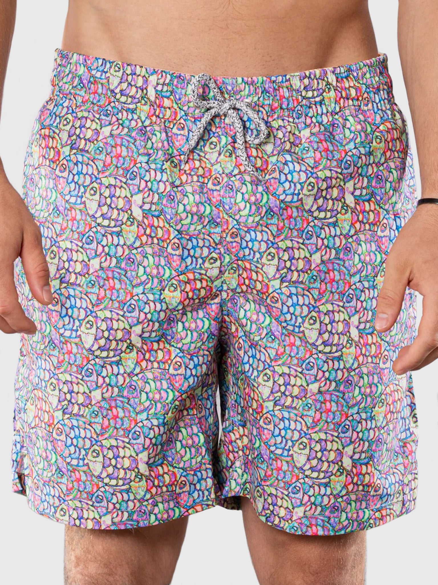 Michaels Swimwear Men's Abstract Fish Swim Trunk - Saint Bernard