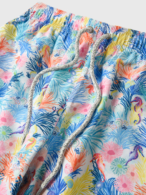 Michaels Swimwear Boys' White New Seahorses Swim Trunk