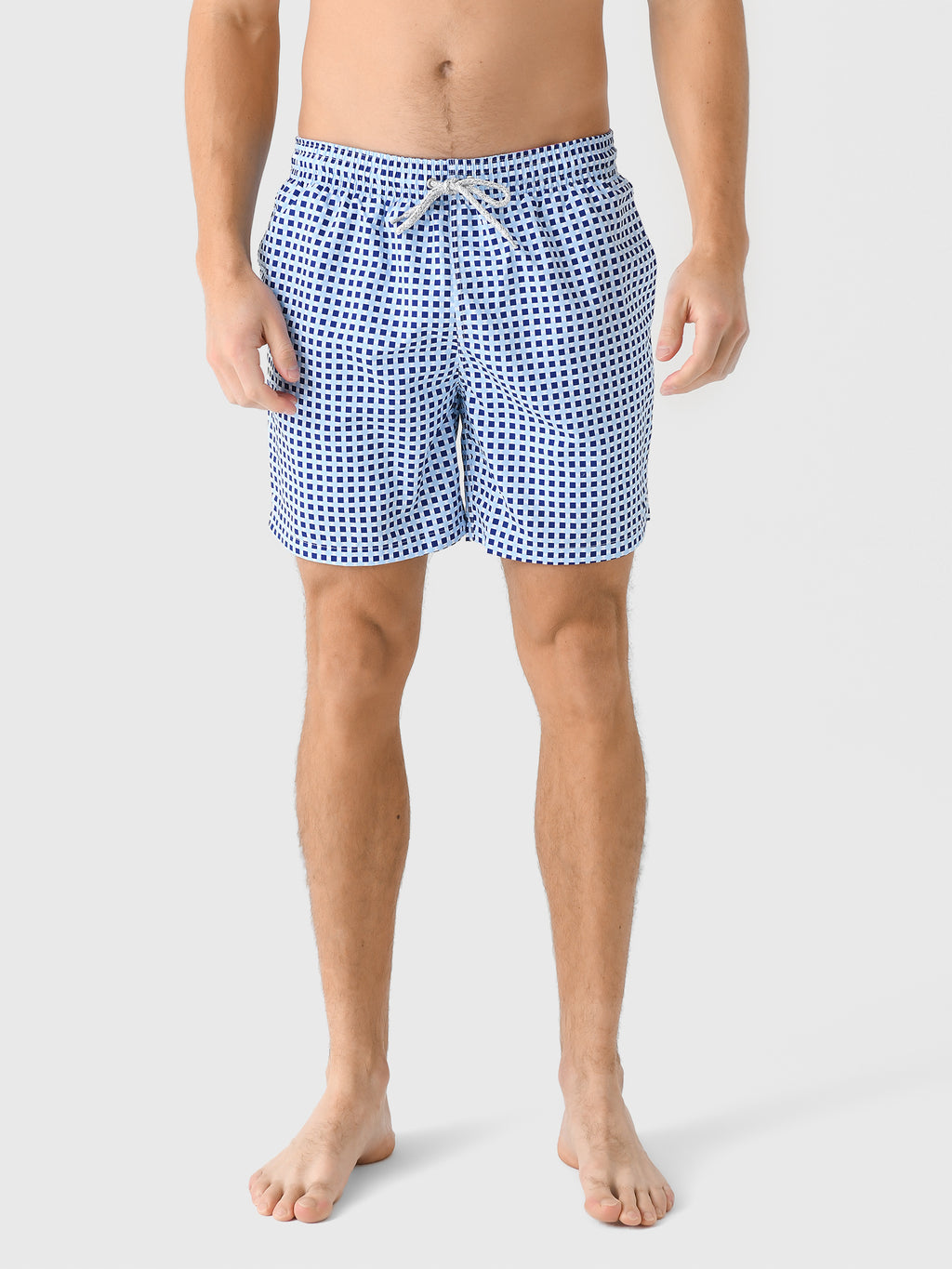 Michaels Swimwear Men's Navy Squares Swim Trunk - Saint Bernard