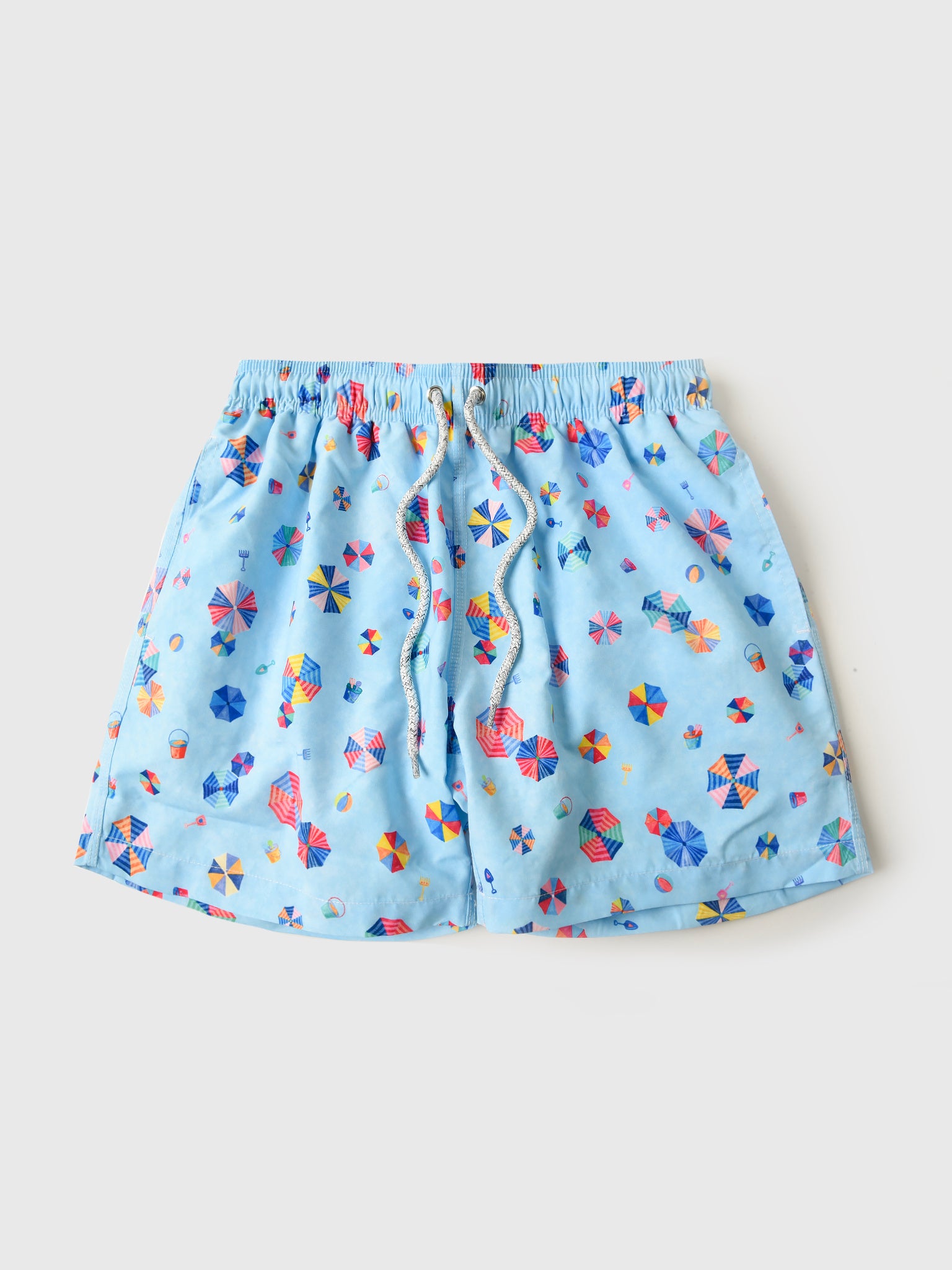 Michaels Swimwear Boys' Blue Beach Umbrellas Swim Trunk - Saint Bernard