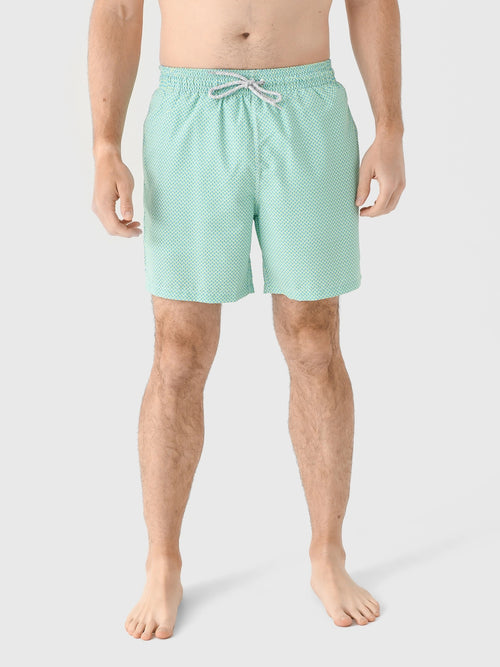 Michaels Swimwear Men's Wave Print Swim Trunk