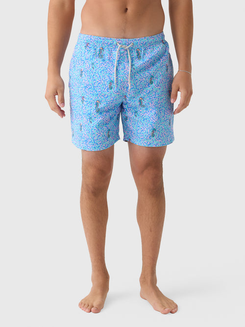 Michaels Swimwear Men's Rainbow Seahorses Swim Trunk