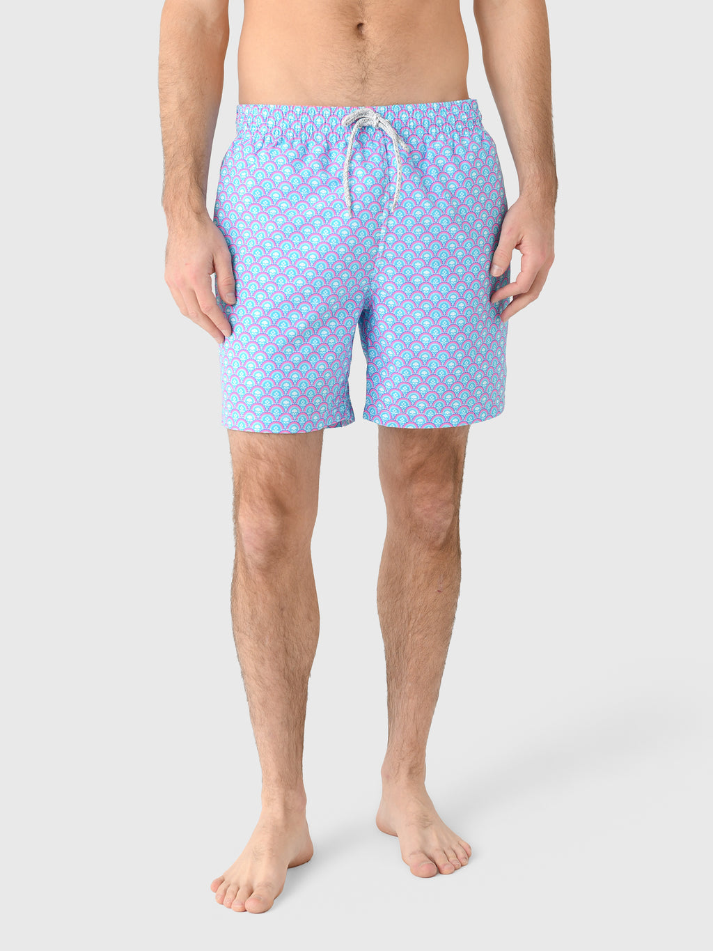 Michaels Swimwear Men's Floral Scallops Swim Trunk - Saint Bernard