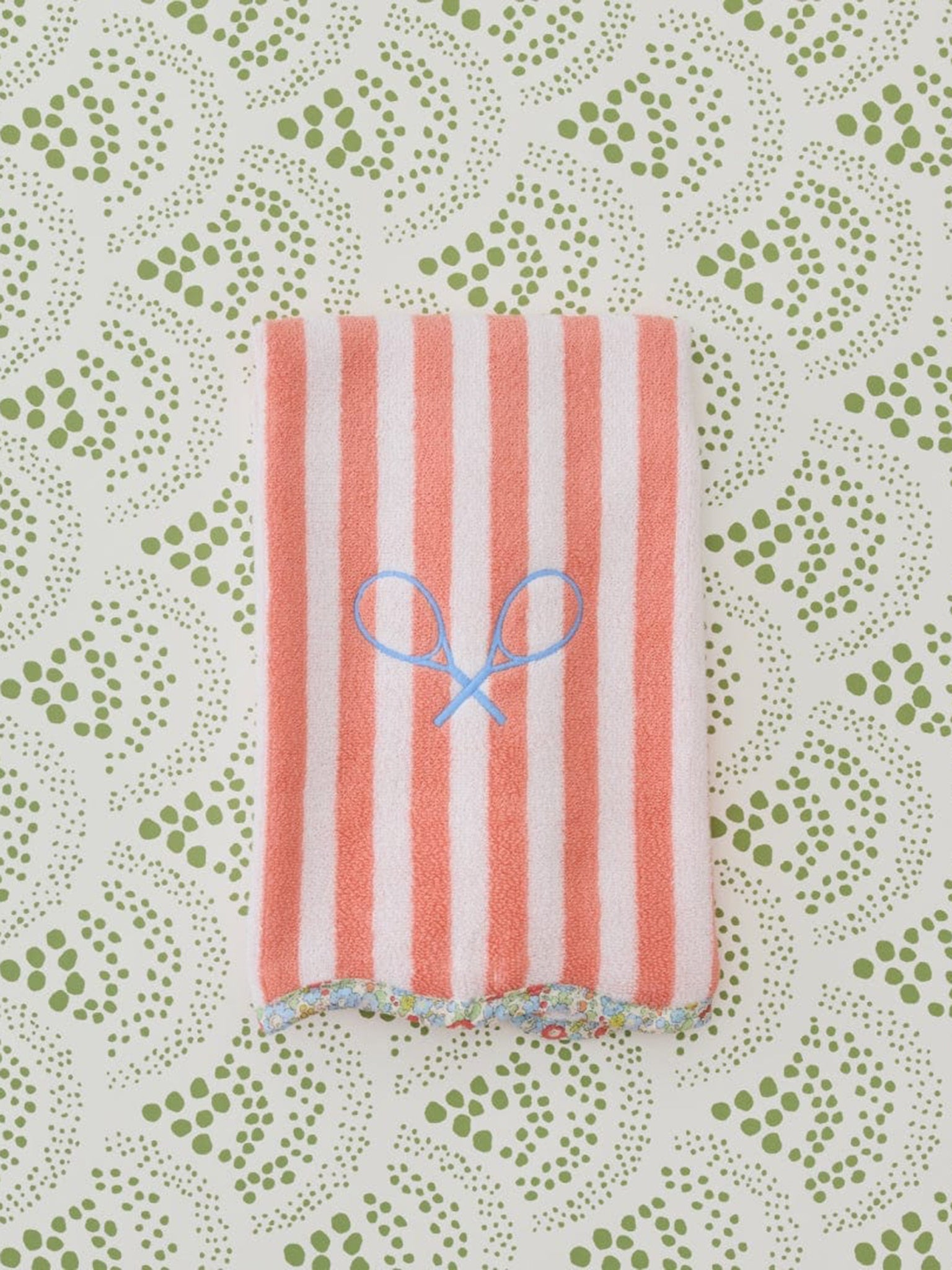 Scallop Tennis TowelxAZALEASTRIPE-alt1