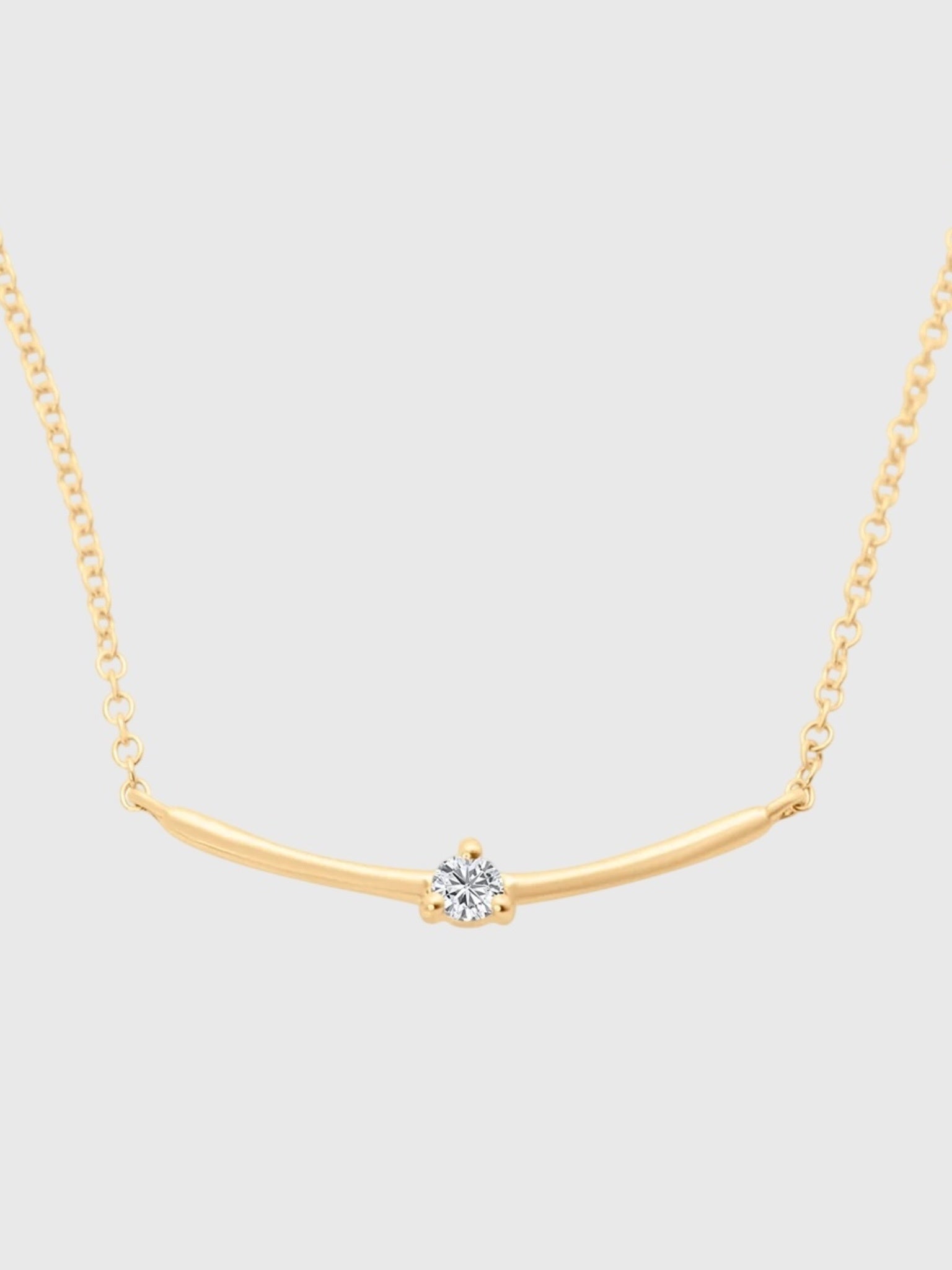 S. Bell Single Diamond Bar Necklace - Saint Bernard