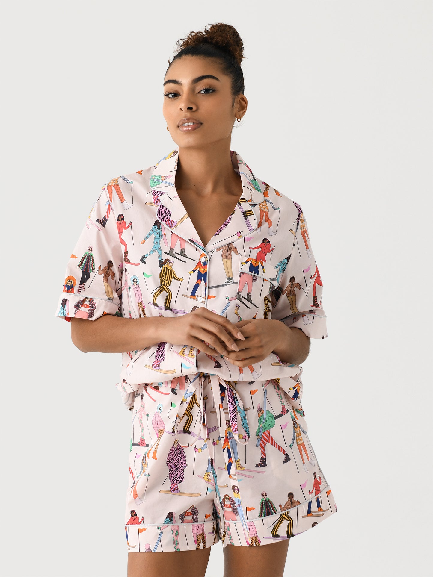 Karen Mabon Women's Skiers Shorts Pajama Set - Saint Bernard