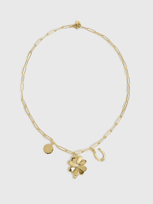 Hart Small Luck & Love Clover Charm Necklace
