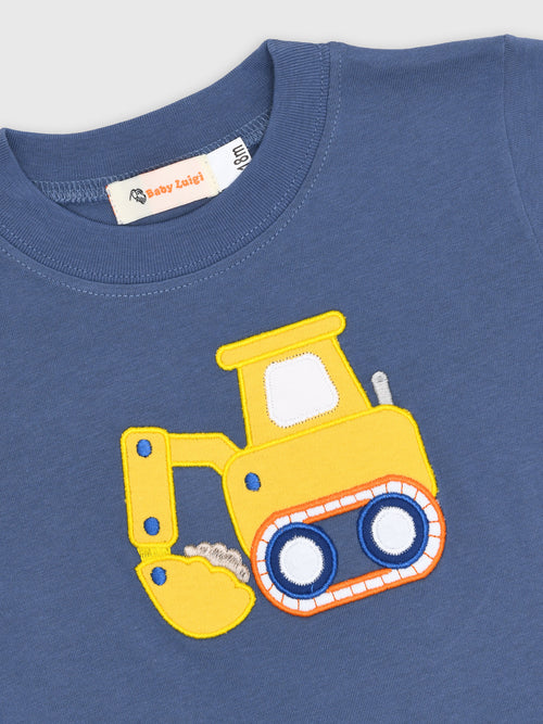 Luigi Boys' Yellow Excavator Long Sleeve T-Shirt - Saint Bernard